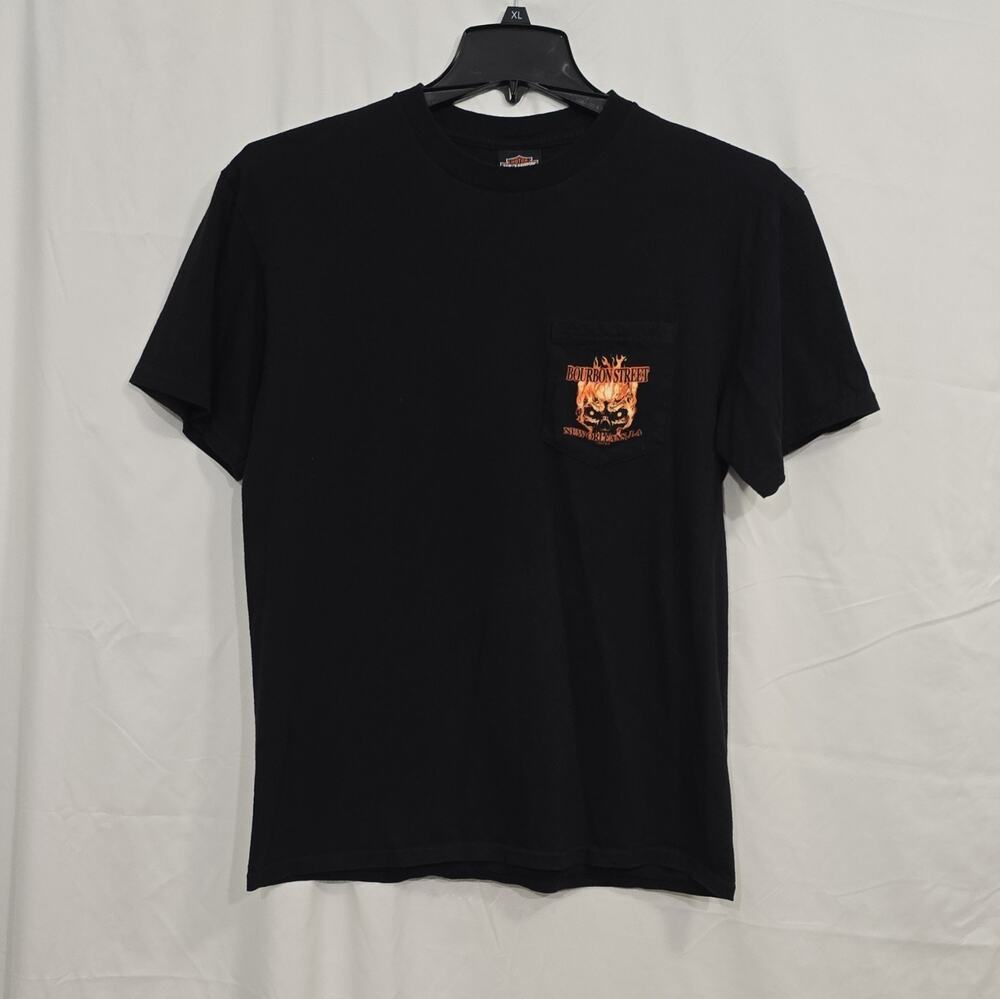 Harley-Davidson Mens L Bourbon Street New Orleans LA Black Graphic T-Shirt